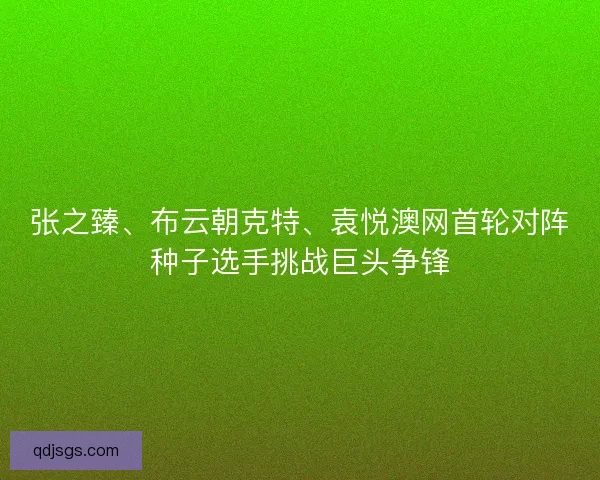 张之臻、布云朝克特、袁悦澳网首轮对阵种子选手挑战巨头争锋
