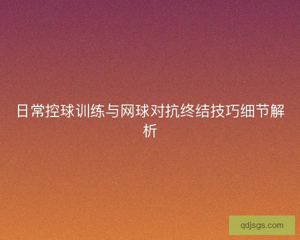 日常控球训练与网球对抗终结技巧细节解析