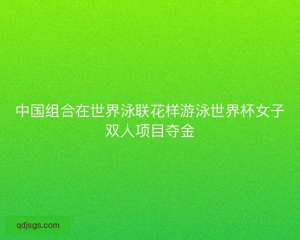 中国组合在世界泳联花样游泳世界杯女子双人项目夺金